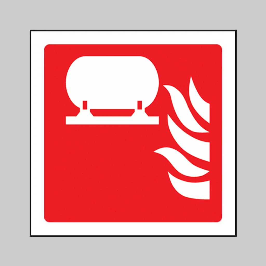 ISO 7010 F012 Fixed Fire Extinguishing Installation symbol
