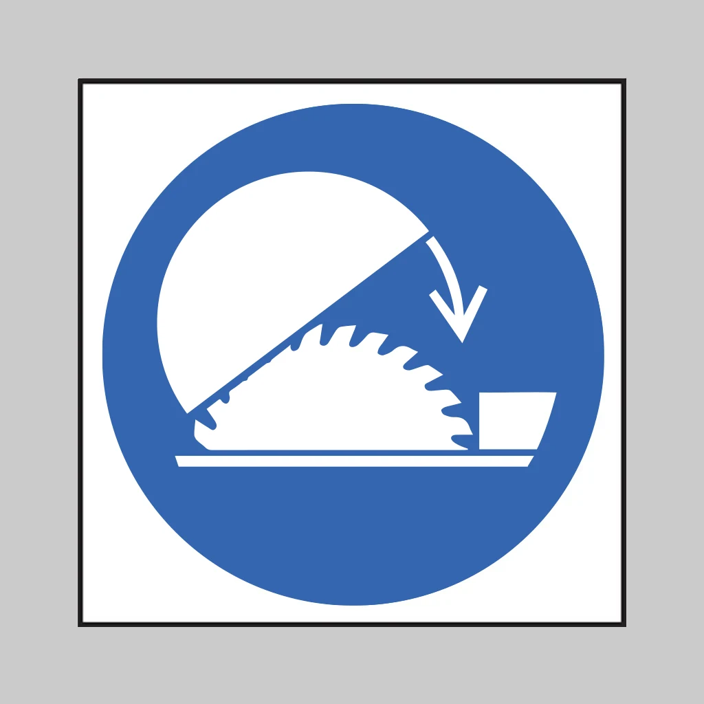 Use Table Saw Adjustable Guard Symbol