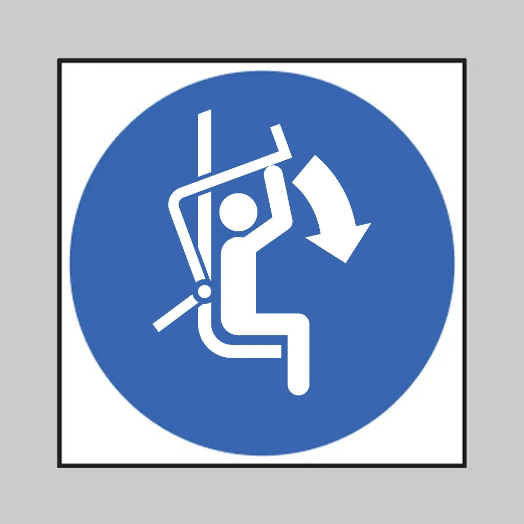 ISO 7010 M033 Close Safety Bar of Chairlift symbol