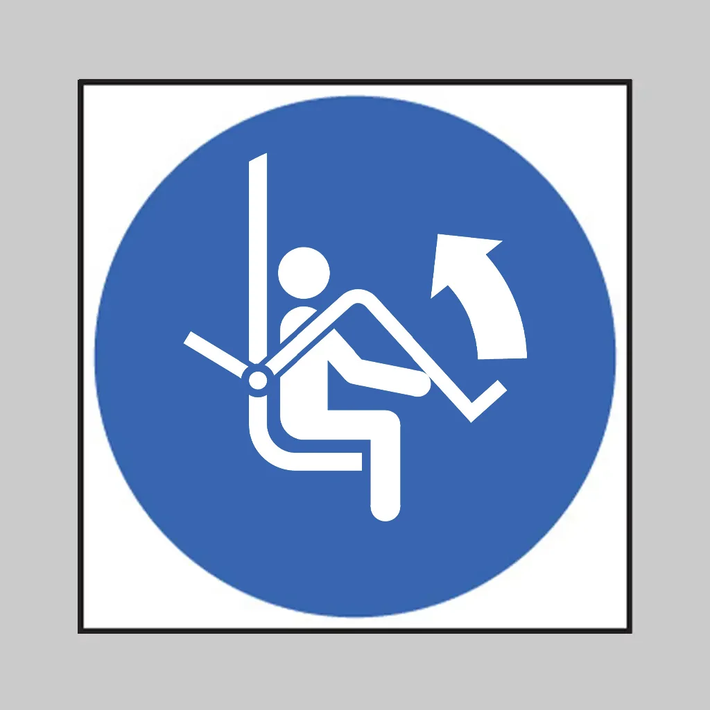 ISO 7010 M034 Open Safety Bar of Chairlift symbol
