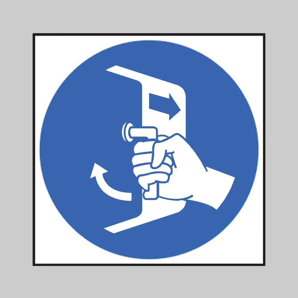 ISO 7010 M037 Close and Secure Hatches in Launch Sequence symbol