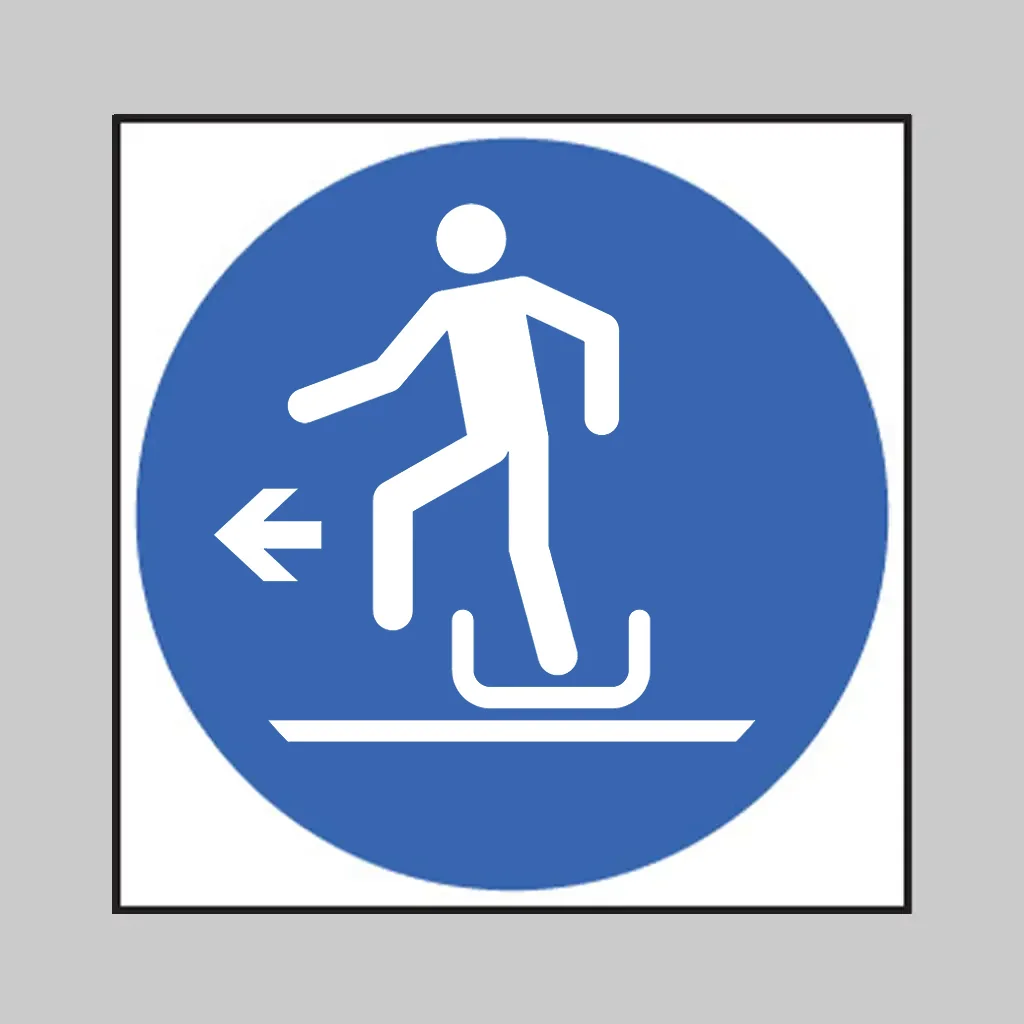 ISO 7010 M050 Alighting from Toboggan to the Left symbol