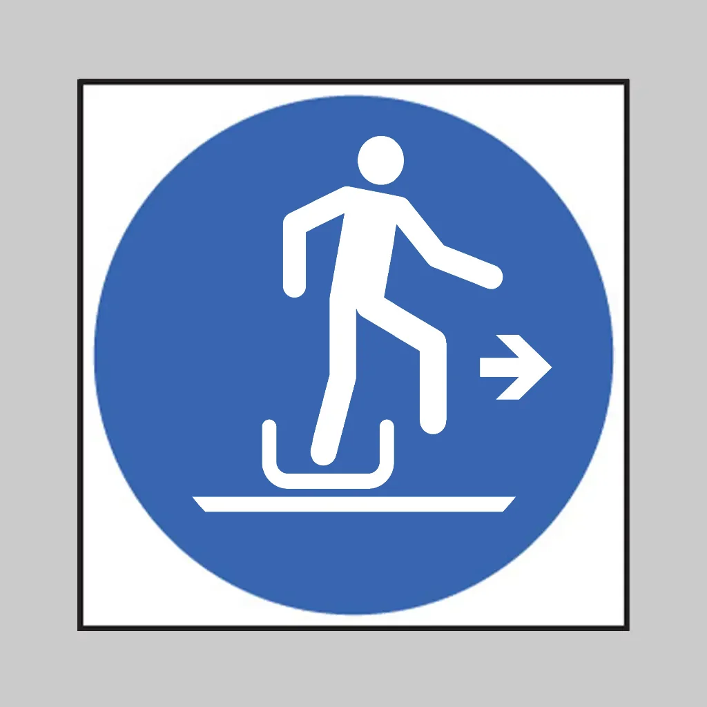 ISO 7010 M051 Alighting from Toboggan to the Right symbol
