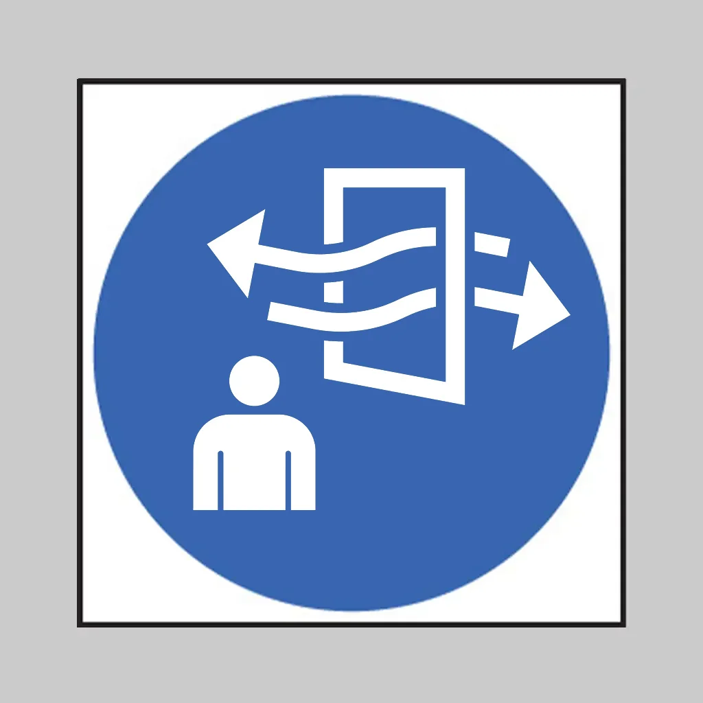 ISO 7010 M056 Ventilate Before and During Entering symbol