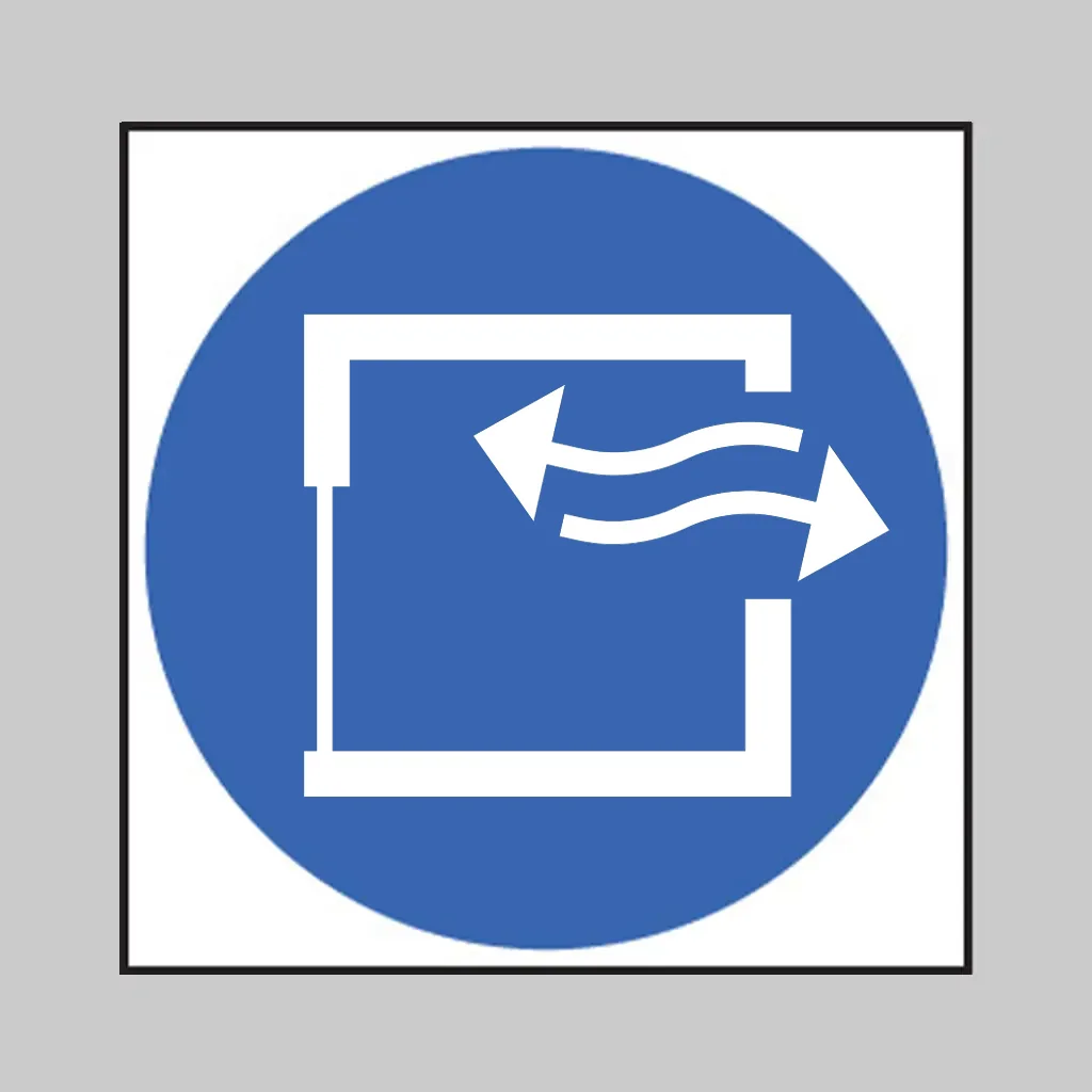 ISO 7010 M057 Ensure Continuous Ventilation symbol