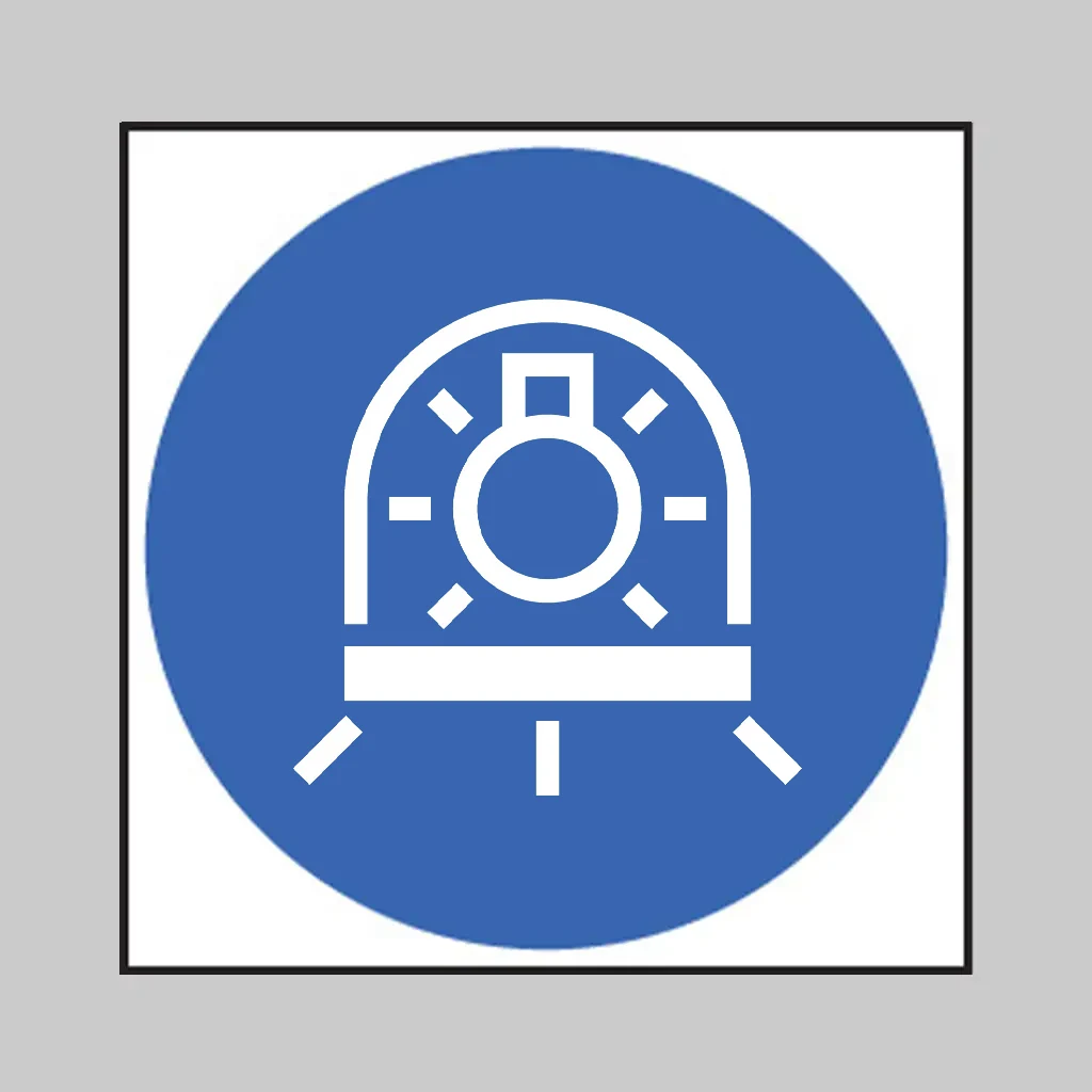 ISO 7010 M070 Use Lamp in Luminaire with Shield
