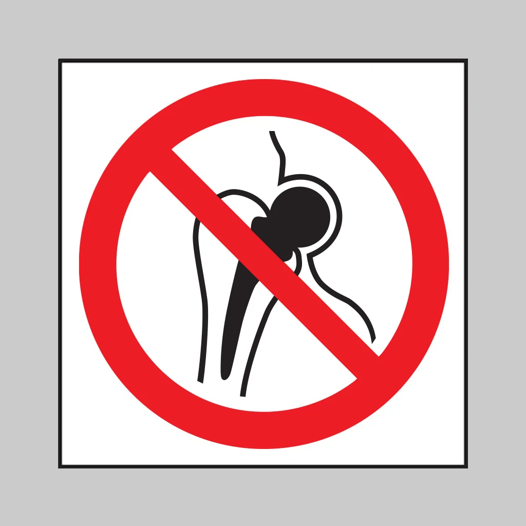 ISO 7010 P014 No access for people with metallic implants