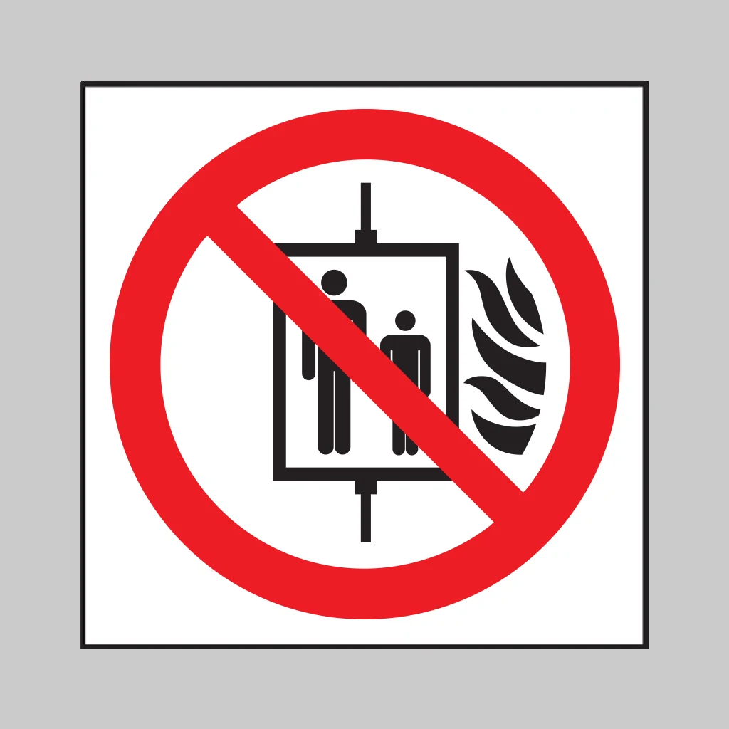 Do Not Use Lift in the Event of Fire Symbol