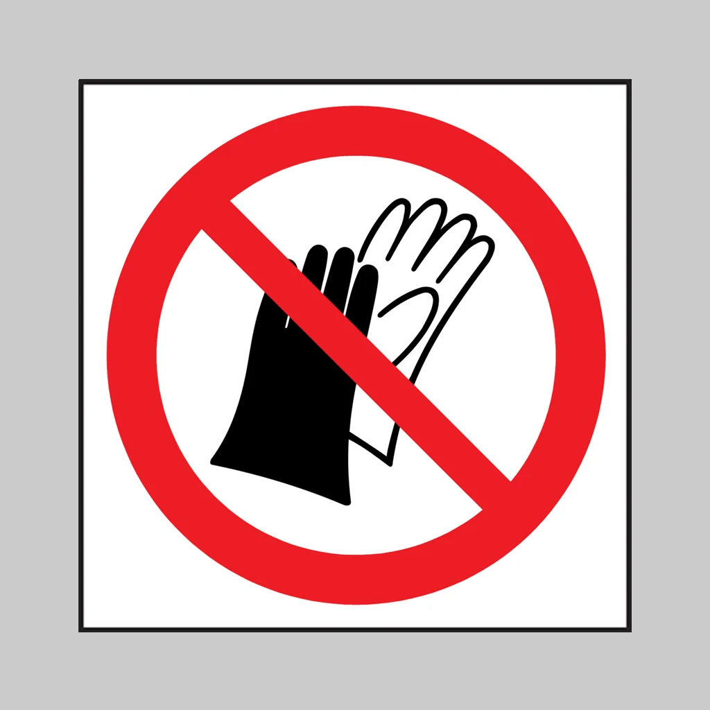 ISO 7010 P028 Do not wear gloves