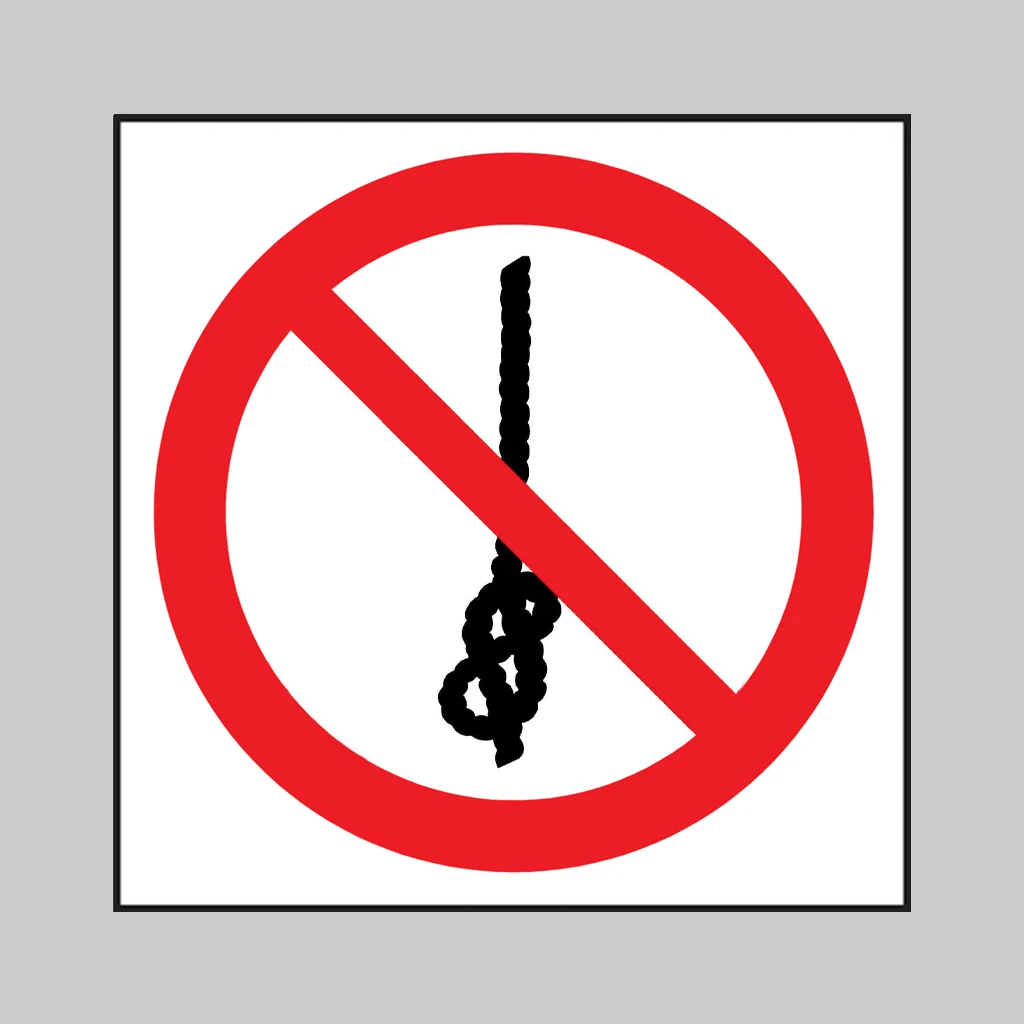 ISO 7010 P030 Do not tie knots in rope