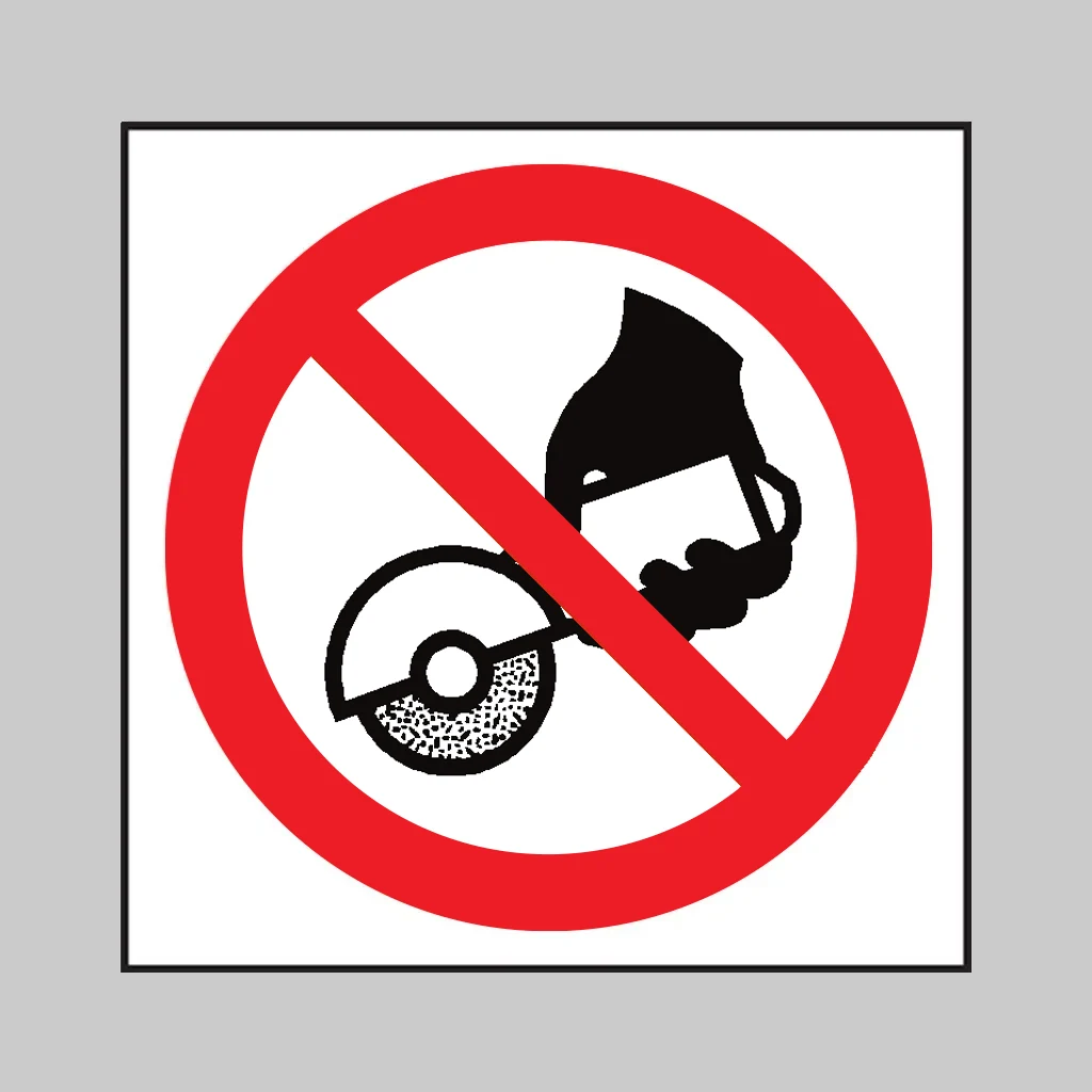 ISO 7010 P034 Do not use with hand-held grinding machine