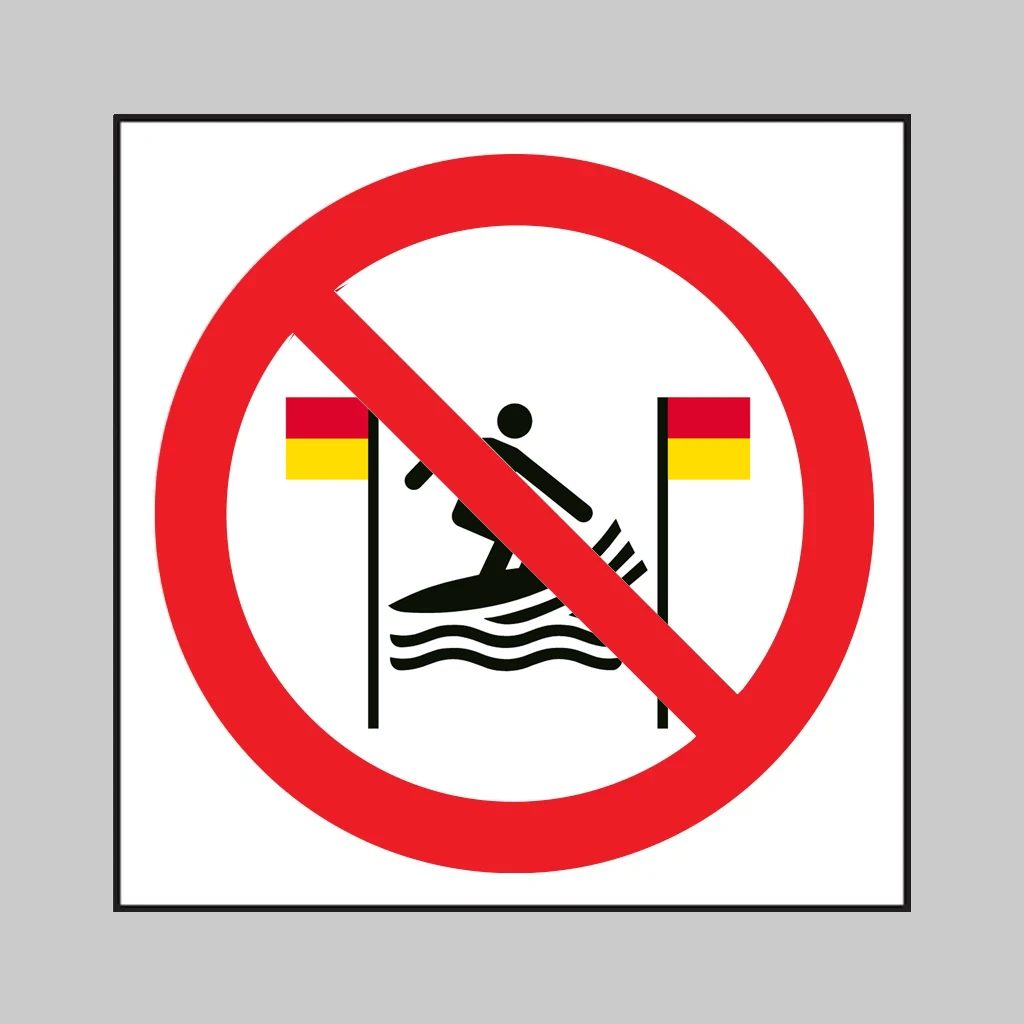 P064 No Surfing Between the Red-and-Yellow Flags