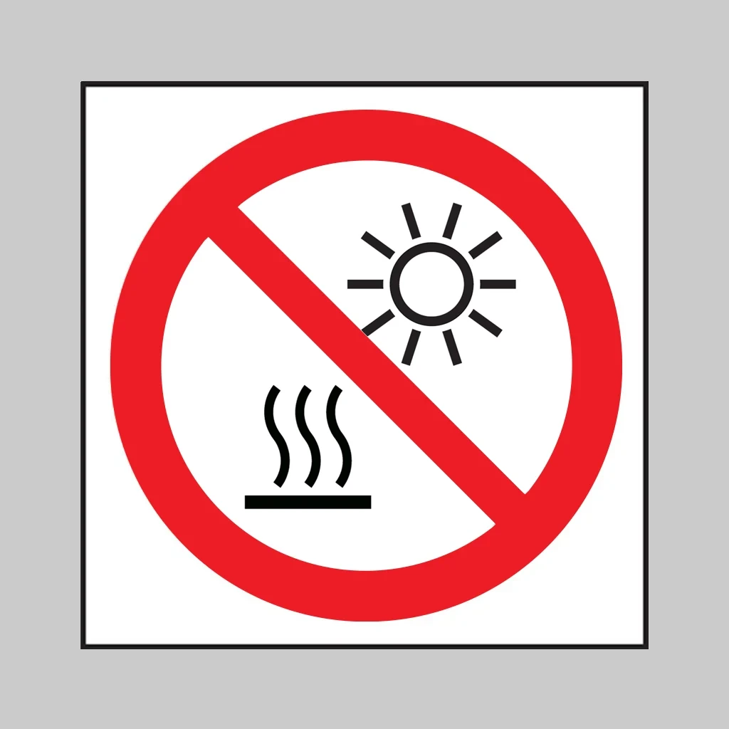 P068 Do Not Expose to Direct Sunlight or Hot Surface