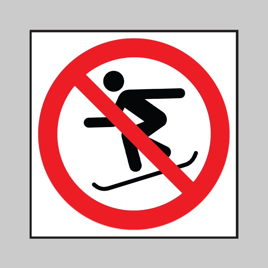 P077 No Snowboarding