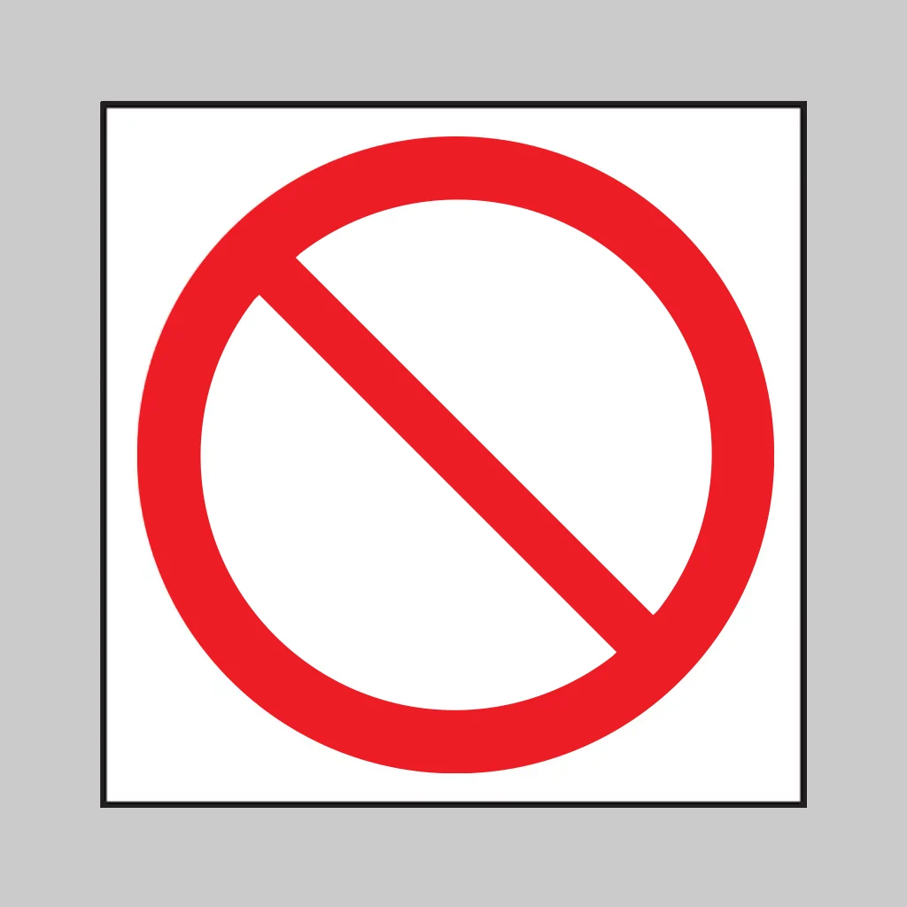 Prohibition Safety Sign Symbols