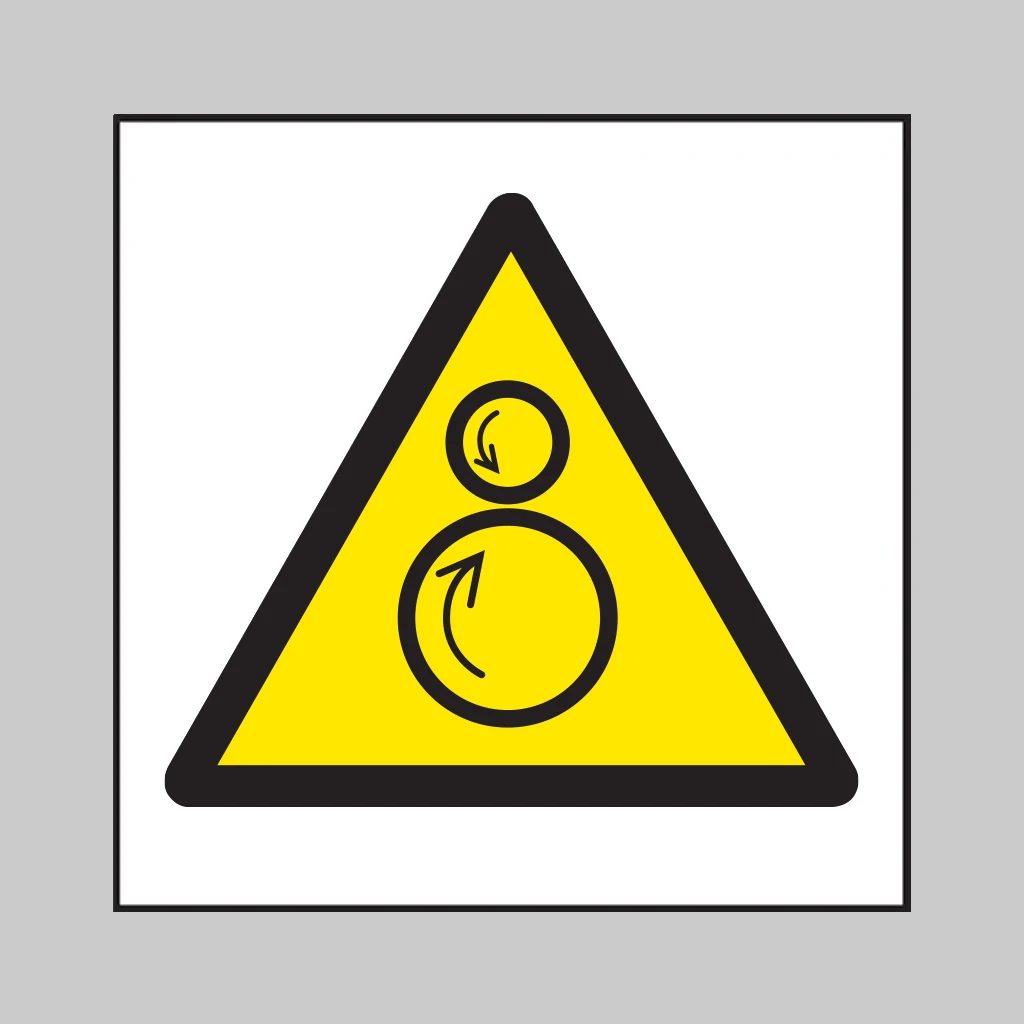ISO 7010 W025 Counterrotating Rollers symbol