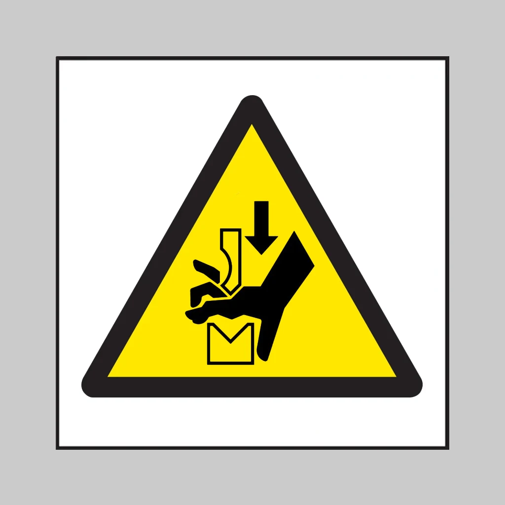 ISO 7010 W030 Hand Crushing Between Press Brake Tool symbol