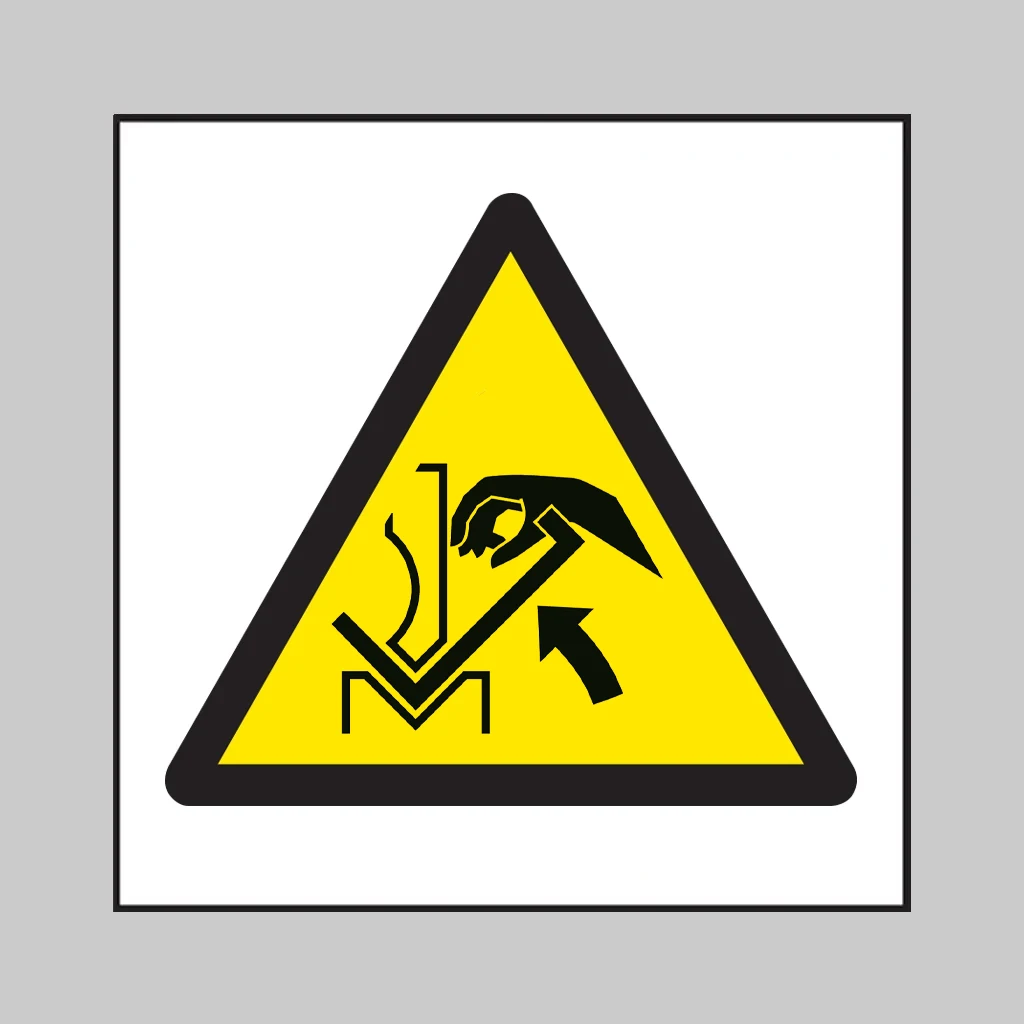 ISO 7010 W031 Hand Crushing Between Press Brake and Material symbol