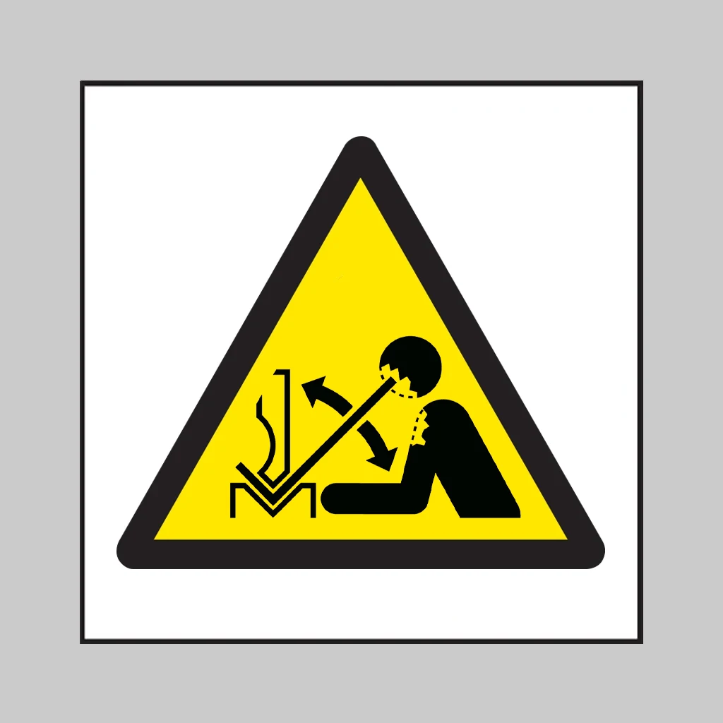 ISO 7010 W032 Rapid Movement of Workpiece in Press Brake symbol