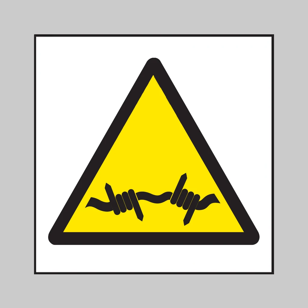 Warning: Barbed Wire Symbol