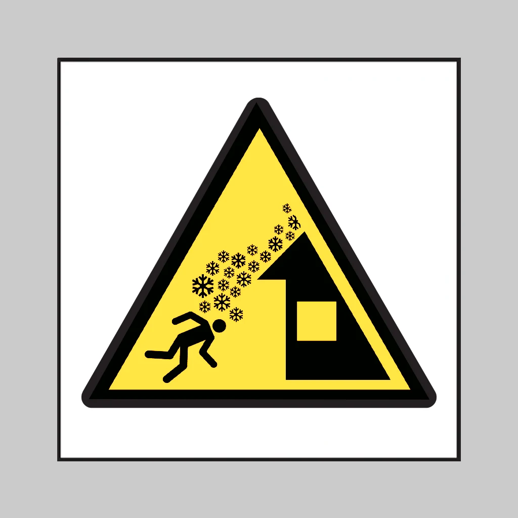 ISO 7010 W040 Roof Avalanche symbol