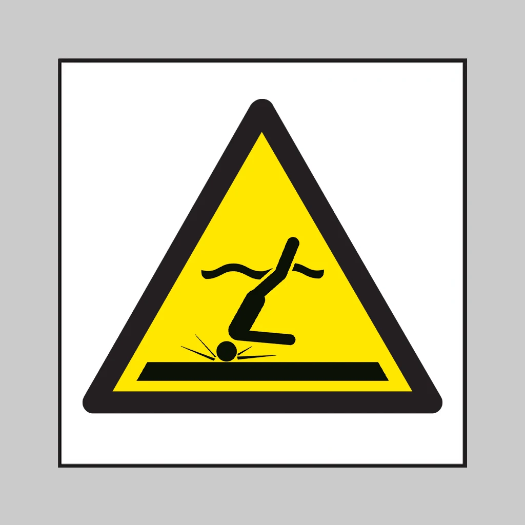 ISO 7010 W048 Shallow Water (Diving) symbol