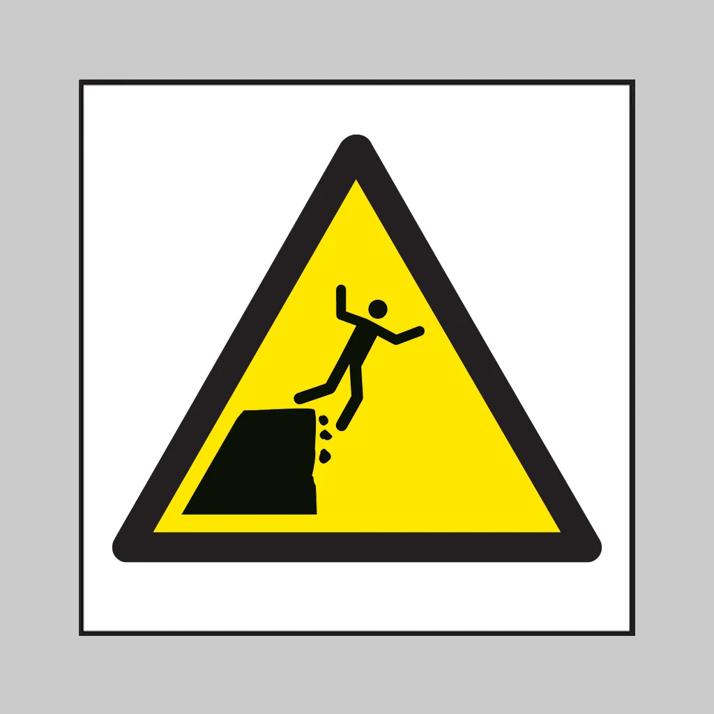 ISO 7010 W052 Unstable Cliff Edge symbol