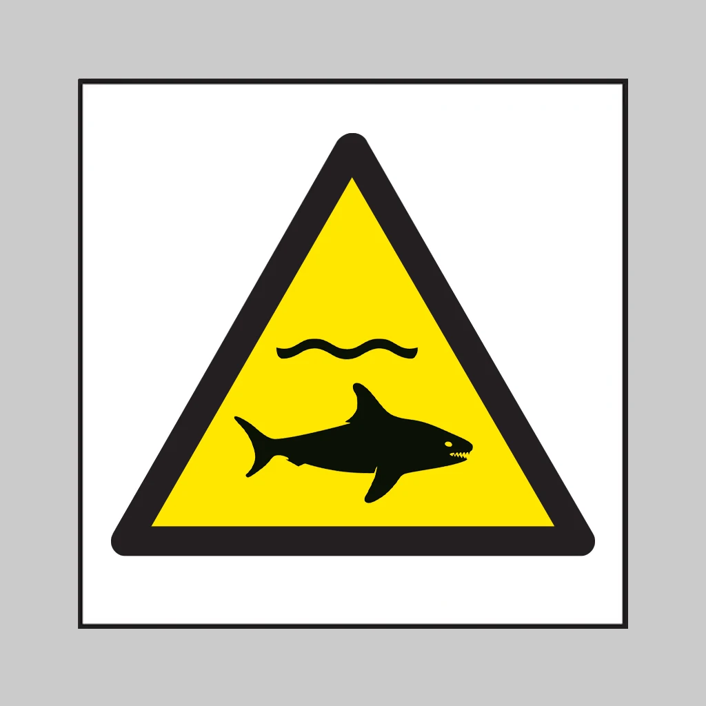 ISO 7010 W054 Sharks symbol