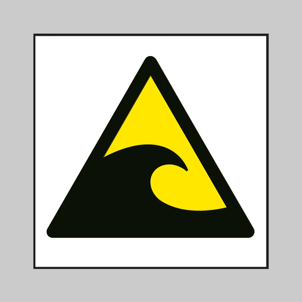 ISO 7010 W056 Tsunami Hazard Zone symbol