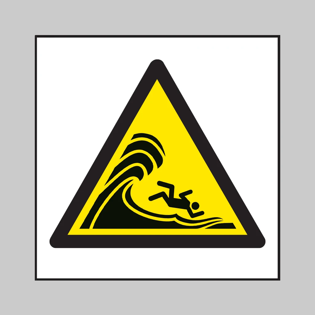 ISO 7010 W065 High Surf or Large Breaking Waves symbol