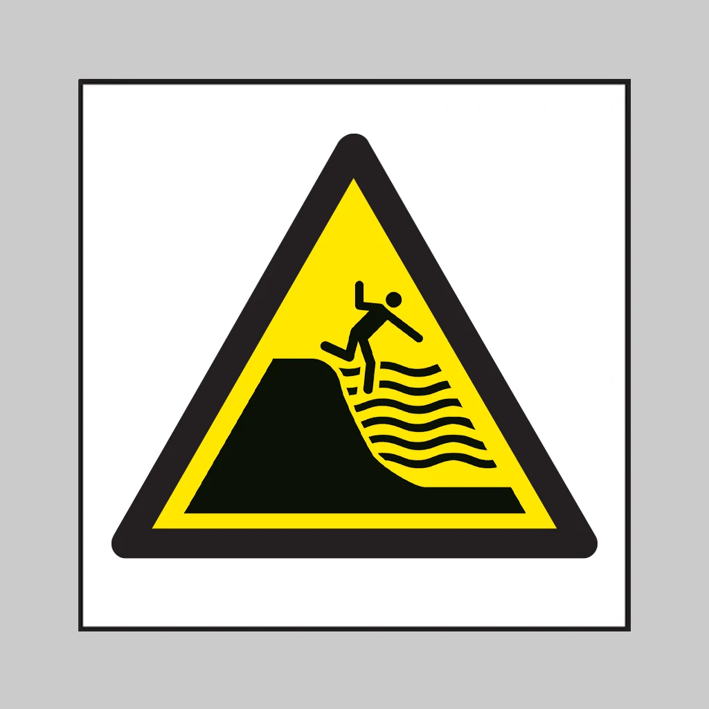 ISO 7010 W066 Deep Shelving Beach symbol