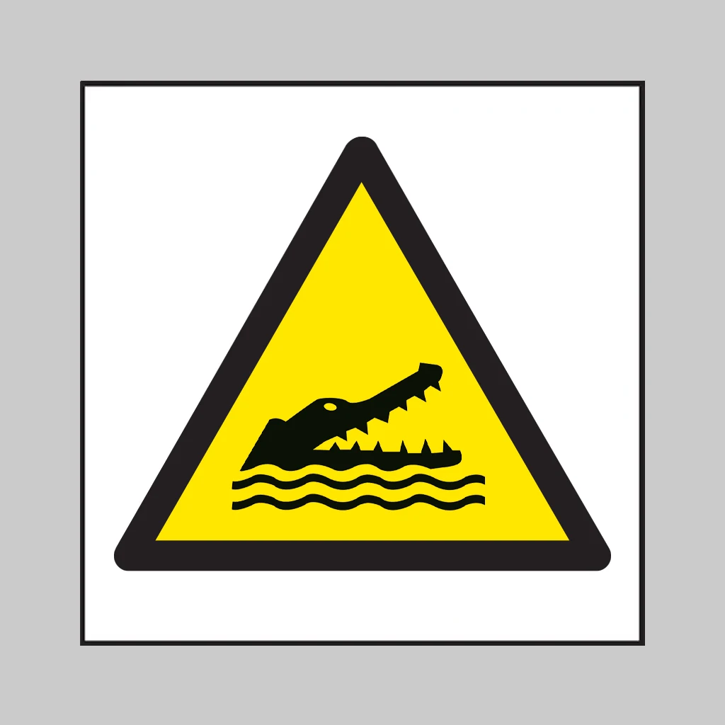 ISO 7010 W067 Crocodiles, Alligators or Caymans symbol