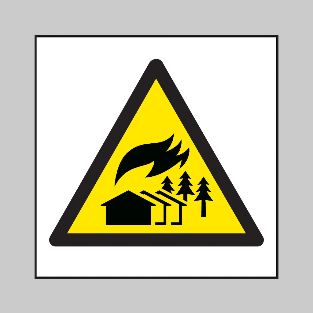 ISO 7010 W073 Large-scale Fire Zone symbol